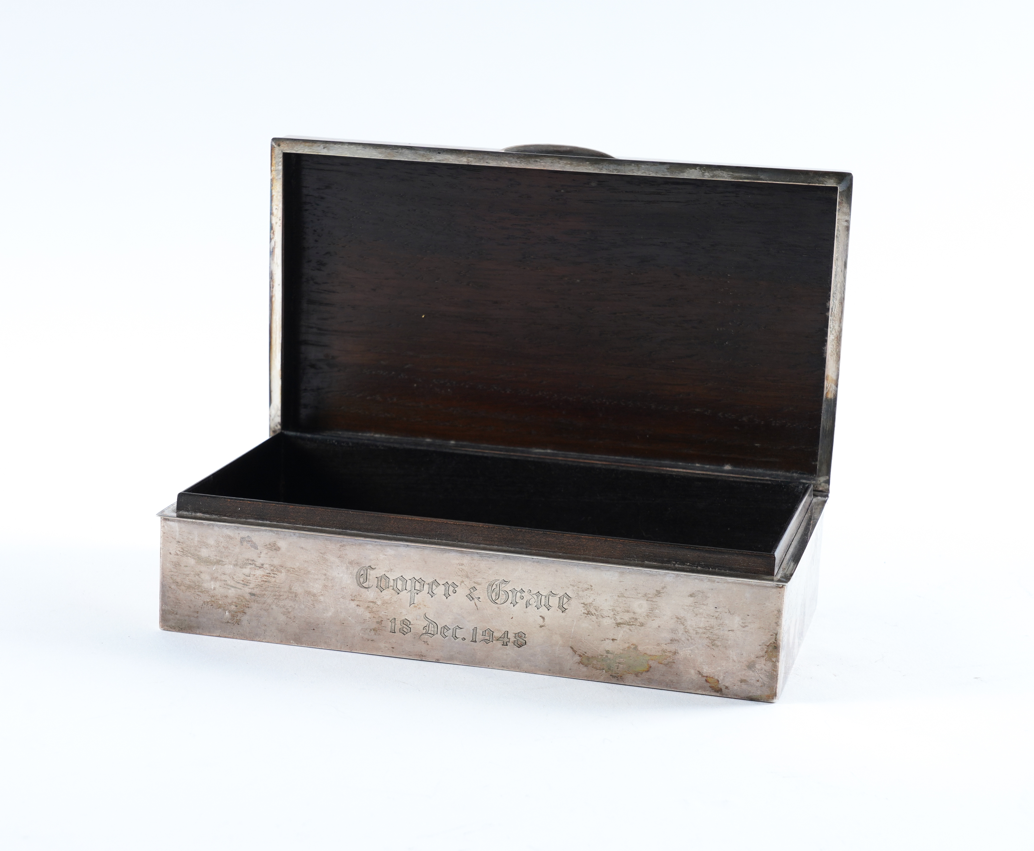 A STERLING SILVER RECTANGULAR TABLE