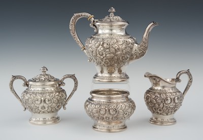 A Sterling Silver Repousse Tea