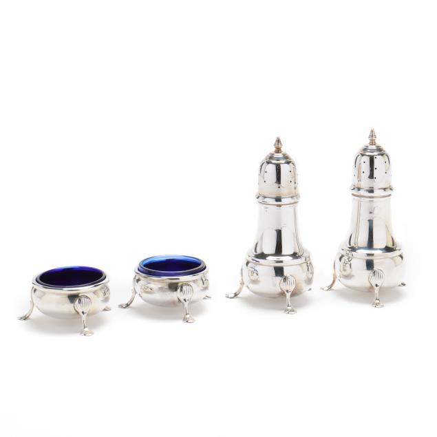 A STERLING SILVER SALT & PEPPER