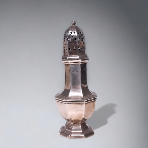 A STERLING SILVER SUGAR SIFTER.