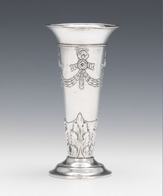 A Sterling Silver trumpet Vase by