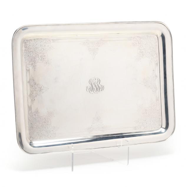 A STERLING SILVER WAITER BY BARBOUR