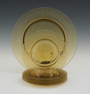 A Steuben Amber Color Etched