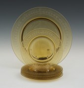 A Steuben Amber Color Etched G