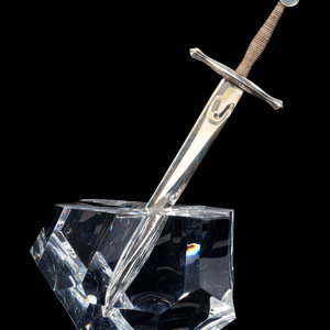 A Steuben Glass and Silver