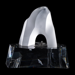 A Steuben Glass and Silver Ice