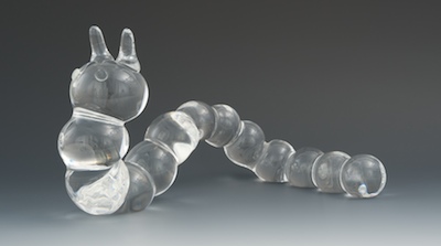 A Steuben Glass Caterpillar