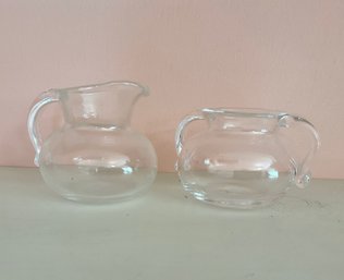 A Steuben glass creamer 3”H and