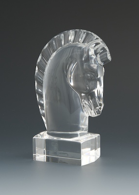 A Steuben Glass Horse Head