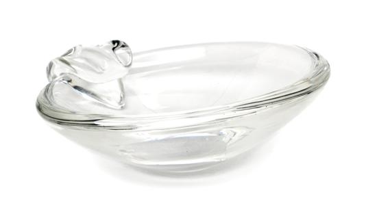 A Steuben Glass Olive Bowl of