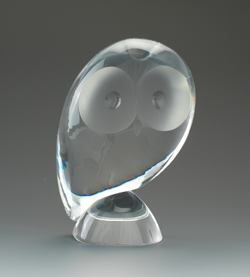 A Steuben Glass Owl Ornamental