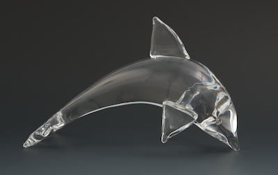A Steuben Glass Porpoise Figure A