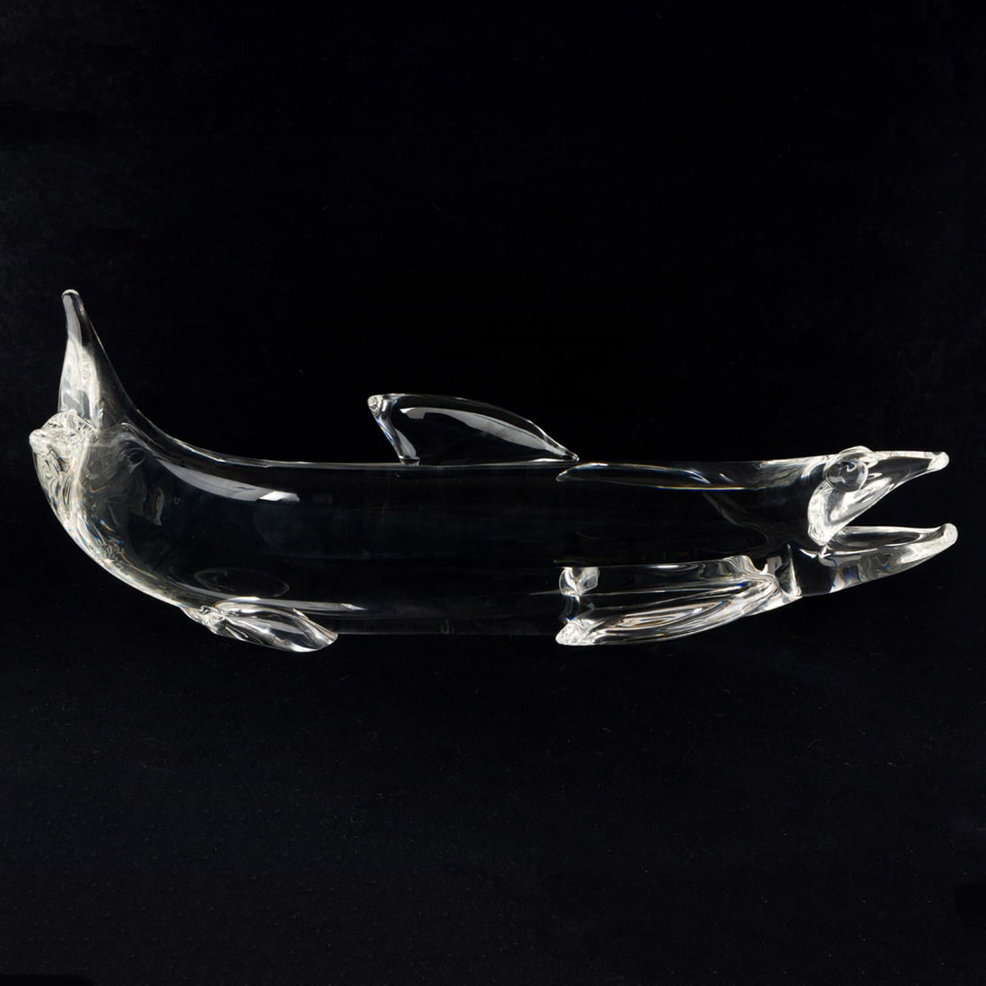 A STEUBEN GLASS SALMON DESIGNED