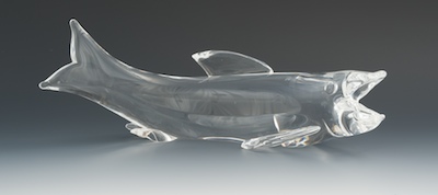 A Steuben Glass Salmon Ornamental