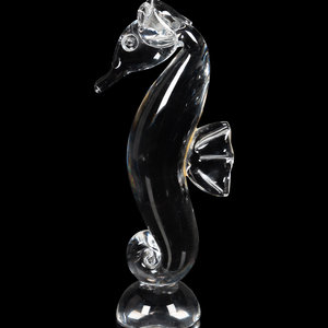 A Steuben Glass Seahorse Figure