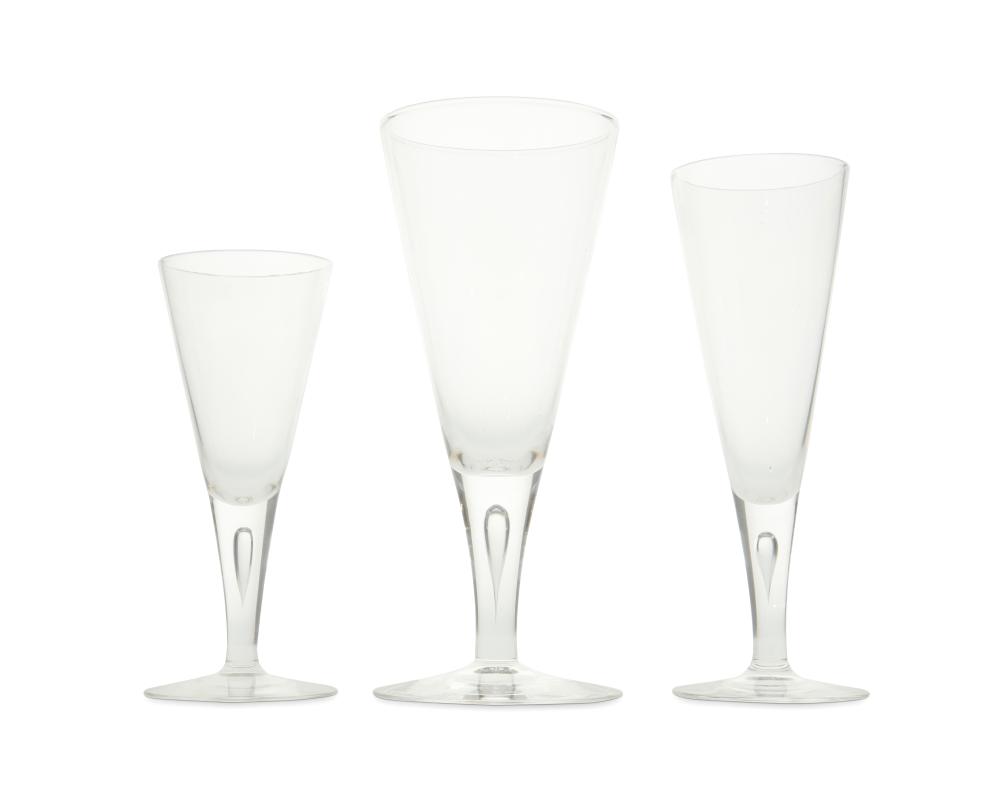A STEUBEN GLASS STEMWARE SERVICEA