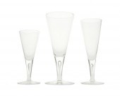 A STEUBEN GLASS STEMWARE SERVI