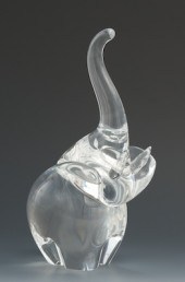 A Steuben Glass Trumpeting Ele