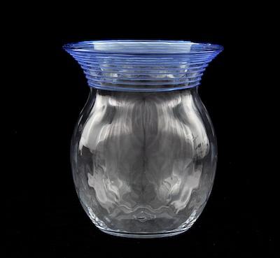 A Steuben Glass Vase with Blue