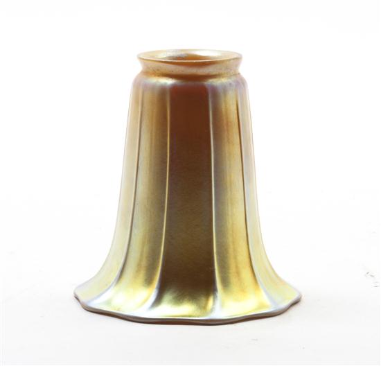 * A Steuben Gold Aurene Glass Shade