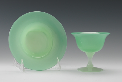 A Steuben Jadeite Glass Sherbet &