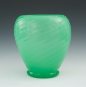 A Steuben Opalene Jade Green S