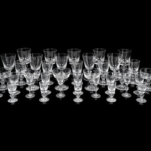 A Steuben Teardrop Glass Stemware