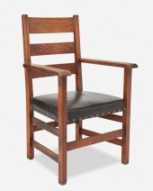 A STICKLEY BROTHERS OAK LADDER