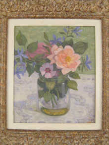 A still life study of a vase of
