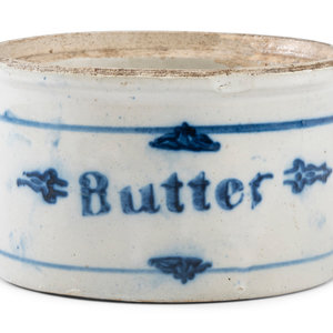 A Stoneware Butter Crock 20th