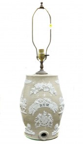 A STONEWARE RUM BARREL A stone