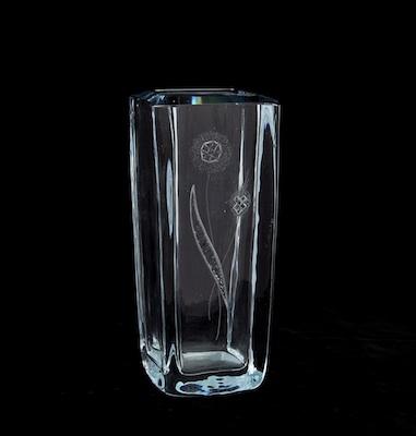 A Stromberg Etched Crystal Vase