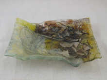 A studio glass shaped rectangular