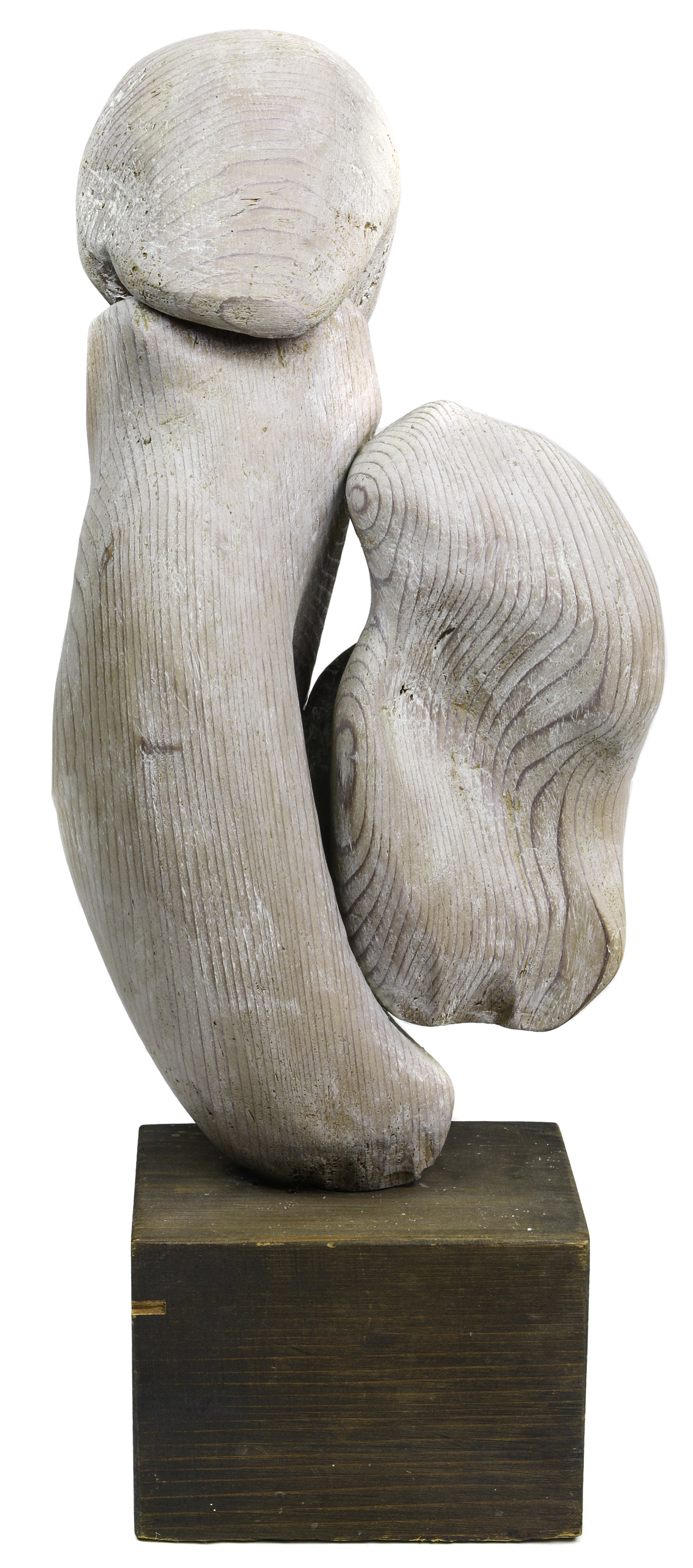 A STUDIO WOOD TURNED SCULPTURE