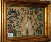 A stumpwork panel 17th century