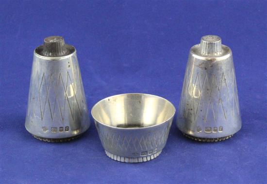 A stylish 1960's silver three piece
