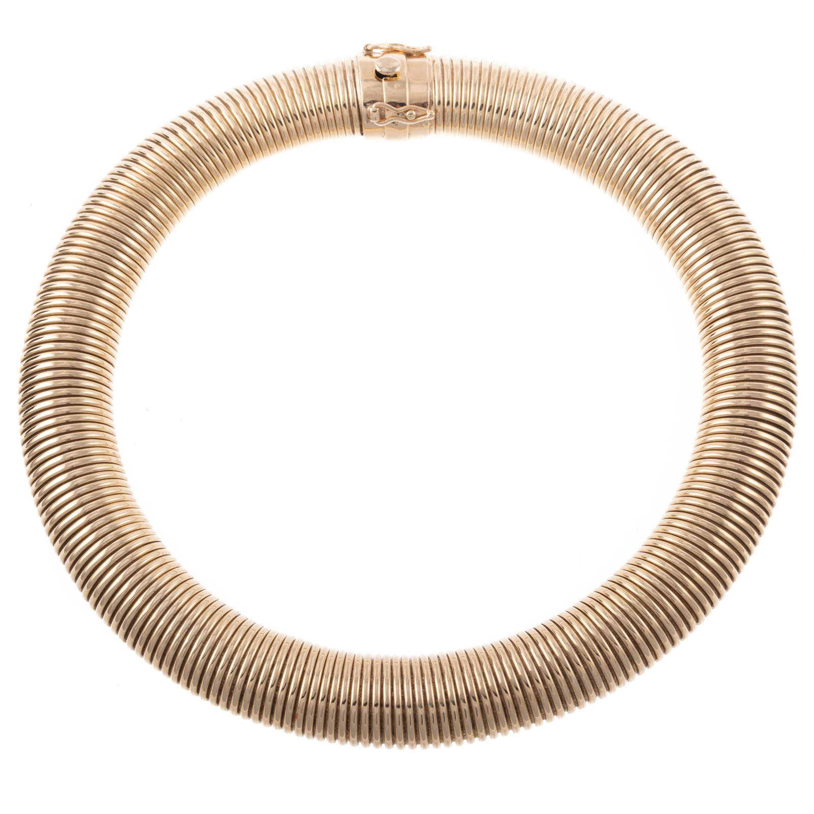 A SUBSTANTIAL 14K RIBBED OMEGA