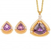 A SUITE OF AMETHYST, PEARL & G