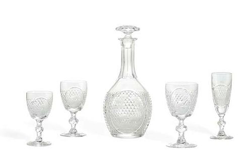 A SUITE OF BOHEMIAN CLEAR GLASS