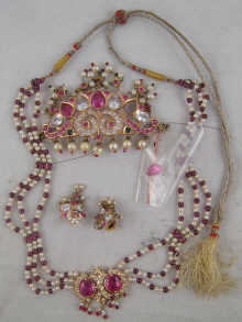 A suite of Indian gem and pearl set