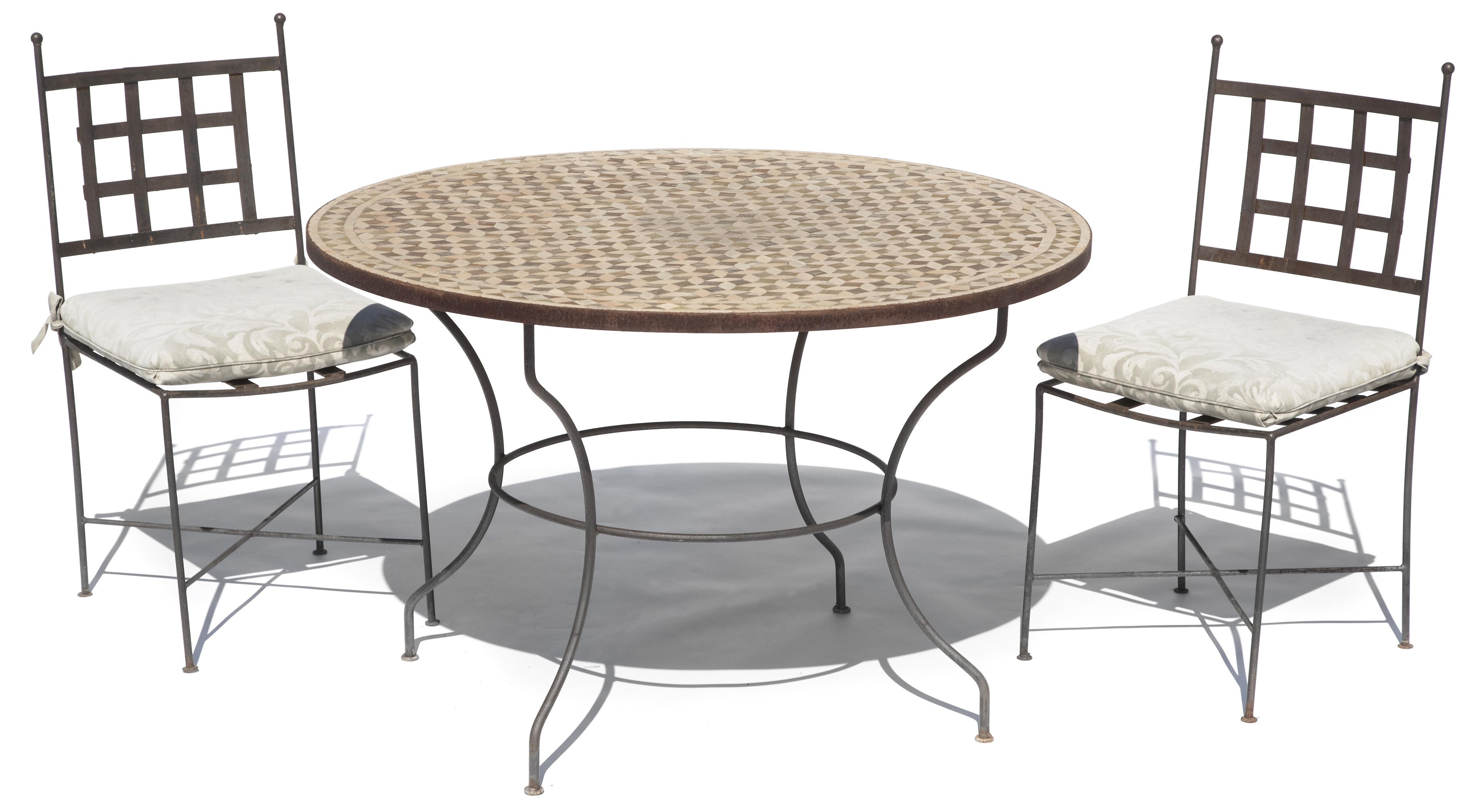 A suite of patinated metal garden