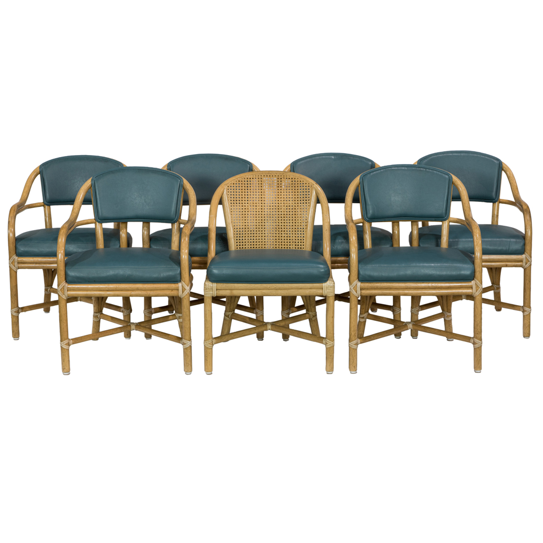 A SUITE OF SIX MCGUIRE RATTAN