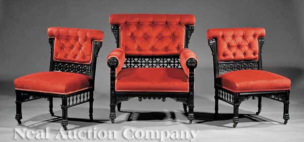 A Suite of Three Ebonized Modern