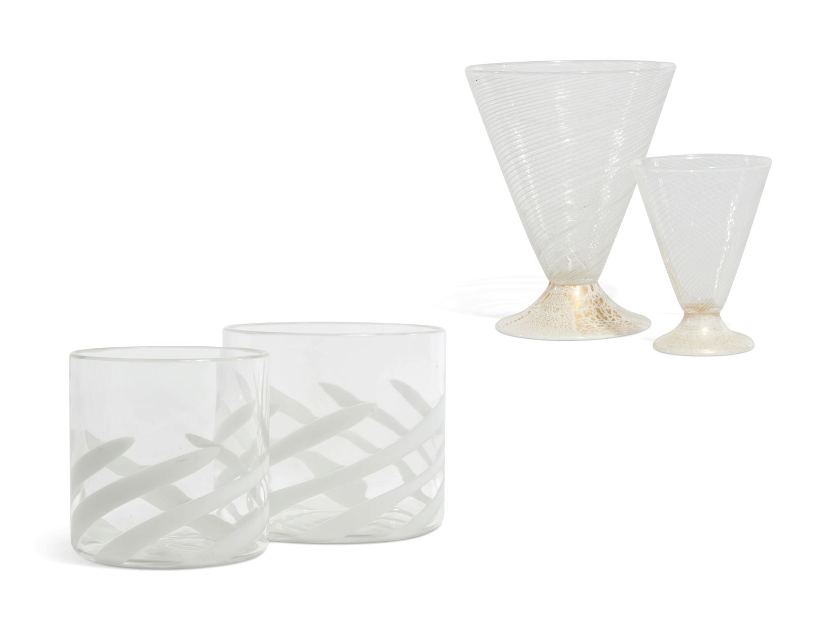 A SUITE OF VENETIAN CLEAR AND WHITE