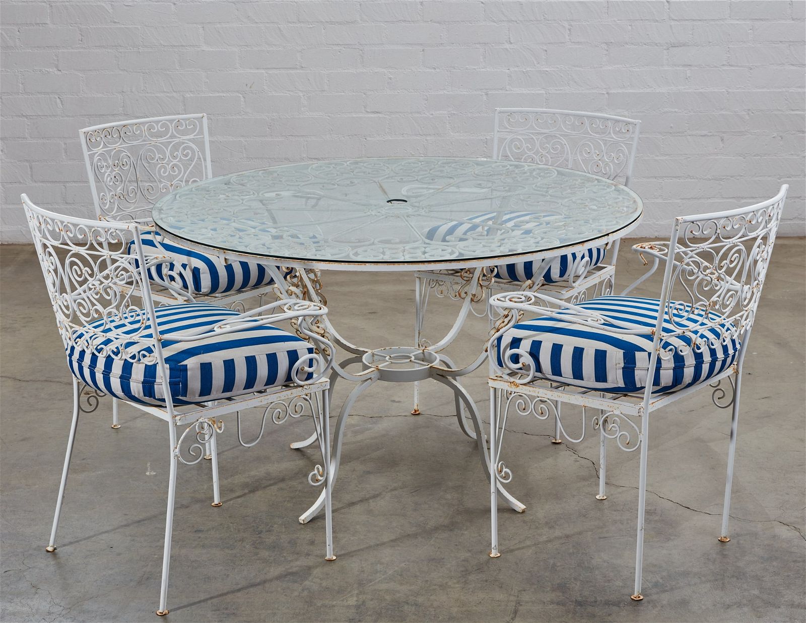 A SUITE OF WHITE PAINTED IRON