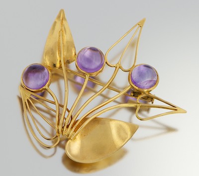 A Swedish 18k Gold and Amethyst