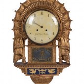 A Swedish Giltwood Wall Clock