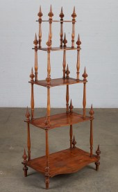 A SWEDISH MAPLE FIVE TIERED SH