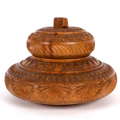 A Swedish profusely carved circular