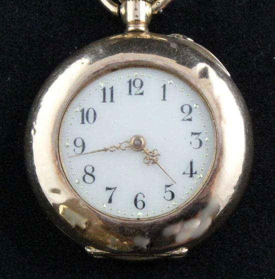 A Swiss 14ct gold enamelled and